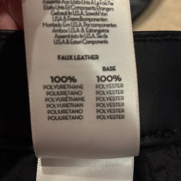 Mother The Undercover Faux Leather Wide Leg Wax On Wax Off Black 27 - Picture 10 of 12